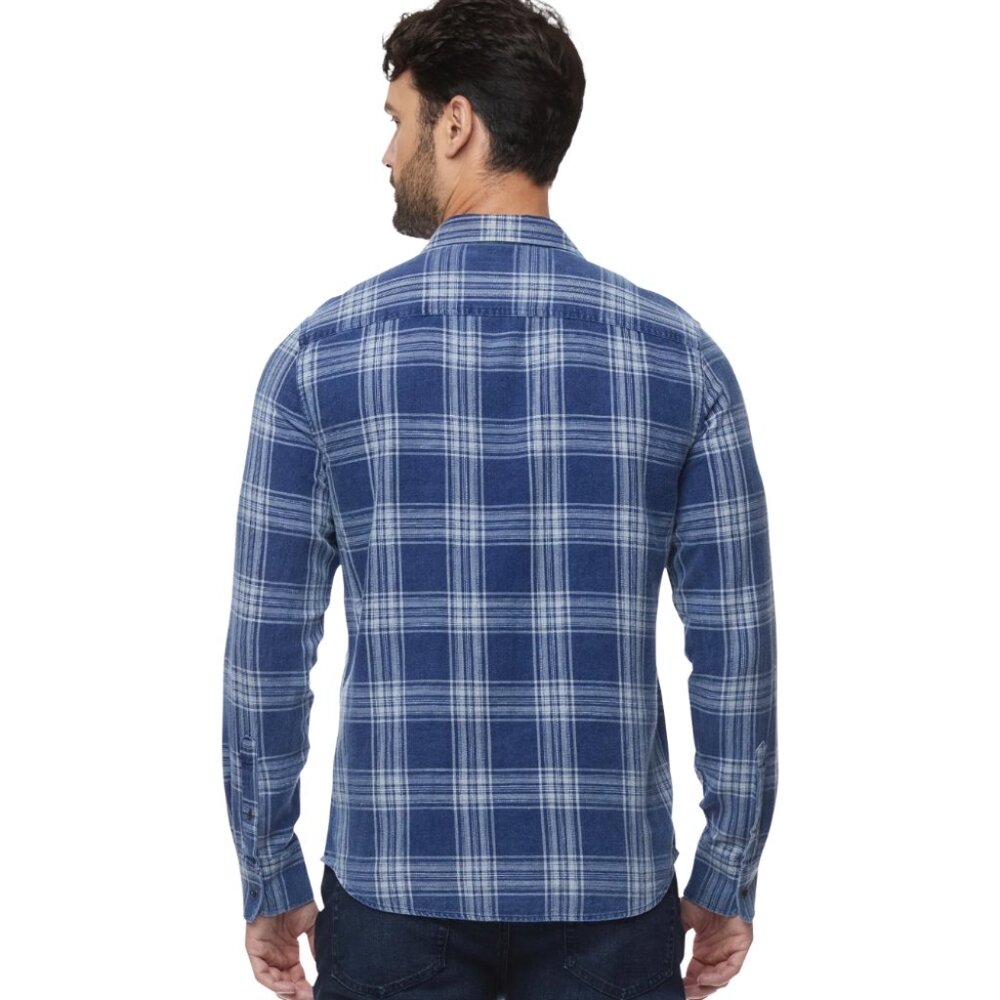 Flag & Anthem Stockbridge Vintage Washed Shirt – Navy/Grey - Picture 3 of 3